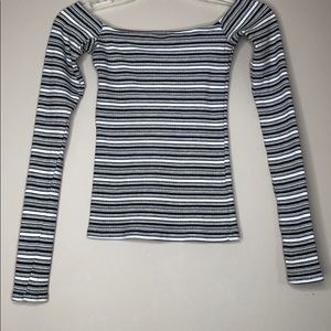 Women’s hollister striped slim off shoulder top